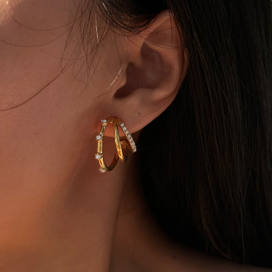 STRASS HOOP EARRING