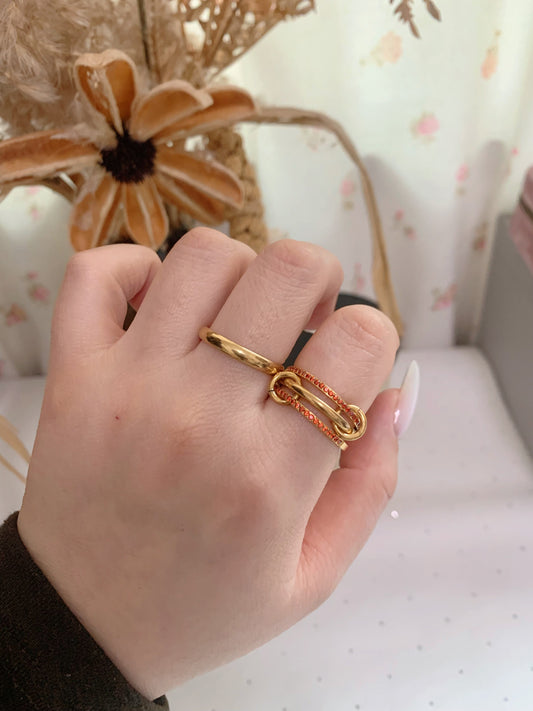 Double Birthstone Band Stackable Rings