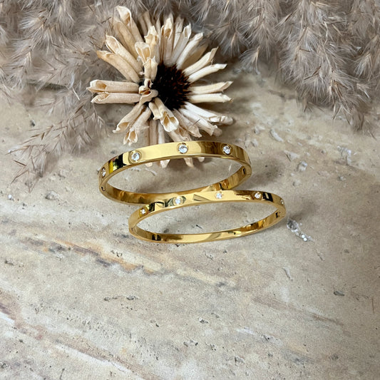 KLARA || Thin Bangle with Zirconia Stones 4mm