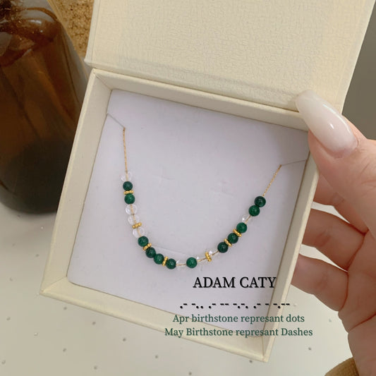 Custom Birthstone Morse Code Necklace