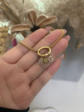 2 Initials & Birthstone Charm Bracelet - camillajewelry