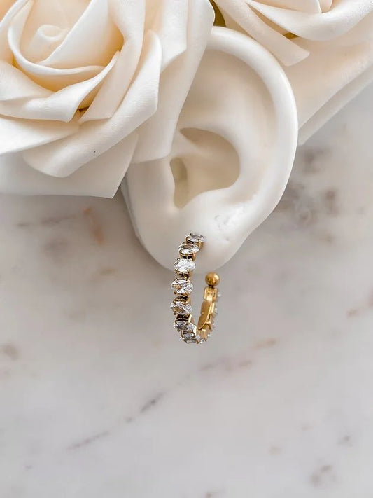 THEA || Medium Sized Hoops with Zirconia Stones