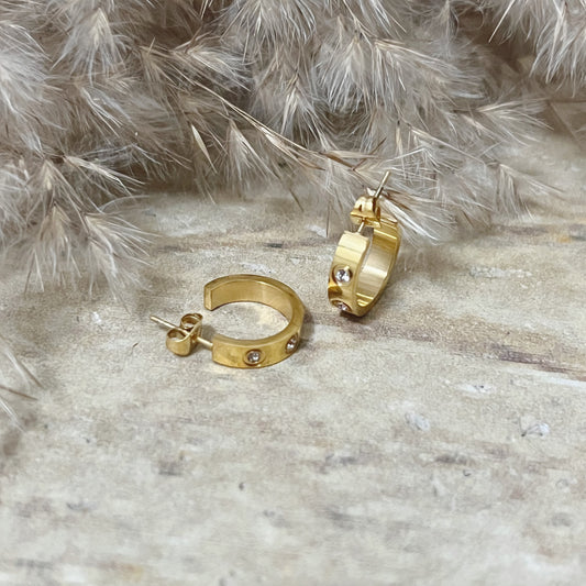 KLARA || Small Sized Classic Hoops with Zirconia Stones