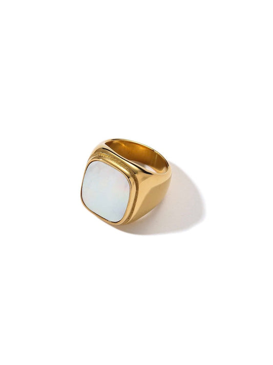 18K Mother Of Pearl Ring - camillajewelry